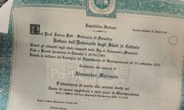 Un traguardo oltre l’assenza: laurea in Giurisprudenza ad Alessandra Minissale